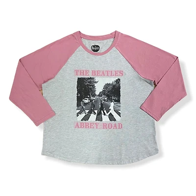 The Beatles T-Shirt raglan à manches longues et ourlet arrondi taille plus pour femme