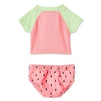 Maillot de bain 2 pièces avec couche Cocomelon pour bébés filles