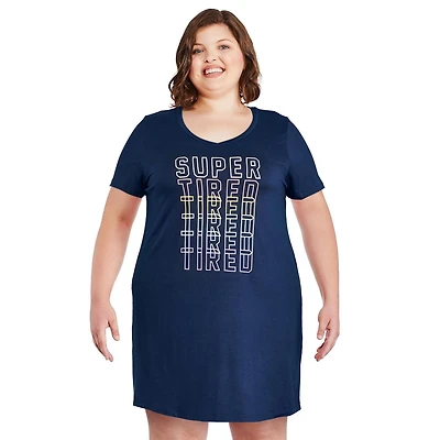 Ensemble 4 pièces avec chemise de nuit et chouchous George Plus pour femmes