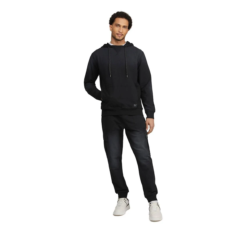 MEXX sweat à capuche en coton teint en indigo pour hommes