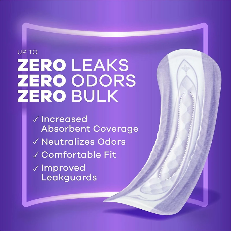 Always Discreet Adult Incontinence Pads for Women, Heavy Absorbency, Long Length, Postpartum Pads, 64CT