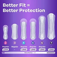 Serviettes d’incontinence et de post-partum Always Discreet, longues, degré d’absorption abondant, pour femmes, 64serviettes 64CT