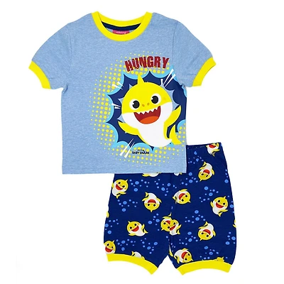 Baby Shark Toddler Boy's Tee and Shorts 2 Piece Pajamas Set