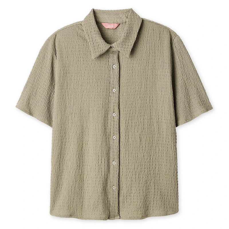 Chemisier de camp en tissu chiffonné Iyla pour femmes