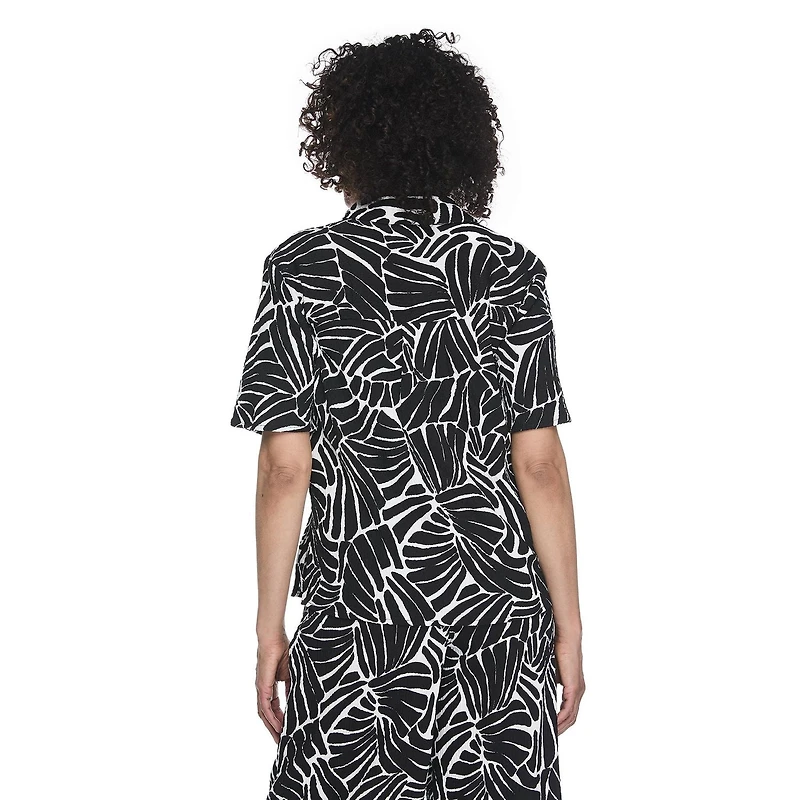 Chemisier de camp en tissu chiffonné Iyla pour femmes