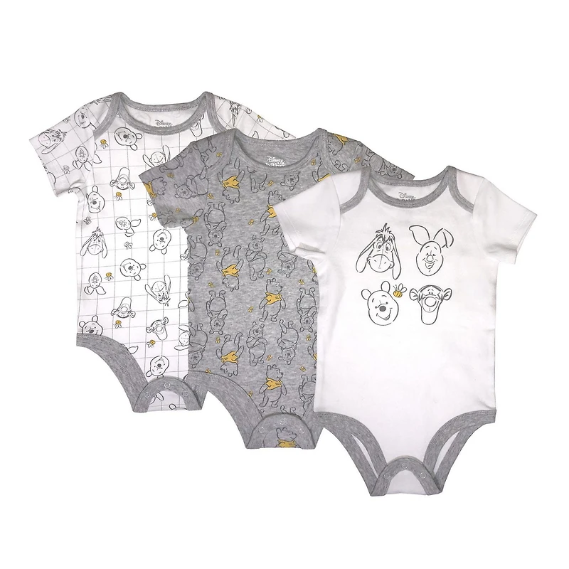 Disney Bébé unisex paquet de 3 cache-couches Winnie l'Ourson en coton biologique grandeur 0m-6-12m