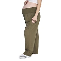 Paisley Sky Maternity Smocked Waist Wide Leg Pant