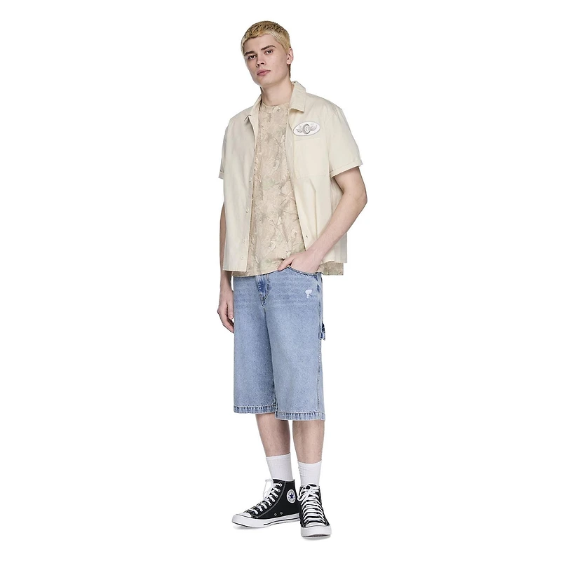 No Boundaries Men's Short Sleeve Mechanic Shirt