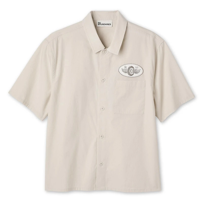 No Boundaries Men's Short Sleeve Mechanic Shirt
