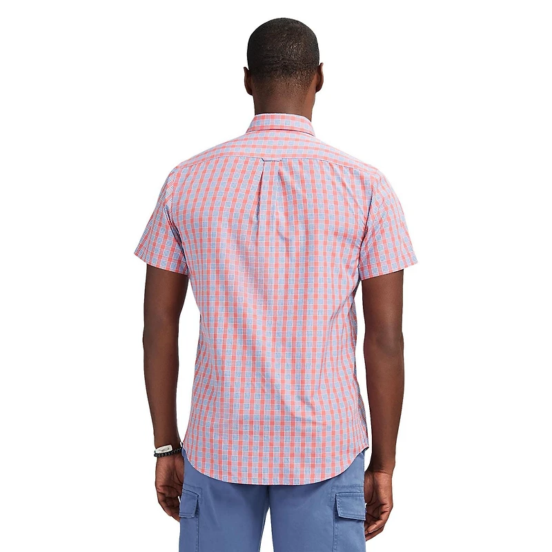 IZOD MENS SHORT SLEEVE CLASSIC PLAID WOVEN