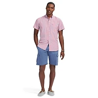 IZOD MENS SHORT SLEEVE CLASSIC PLAID WOVEN