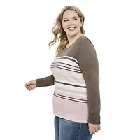 George Plus Women's Long Sleeve Stripe Top