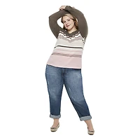 George Plus Women's Long Sleeve Stripe Top
