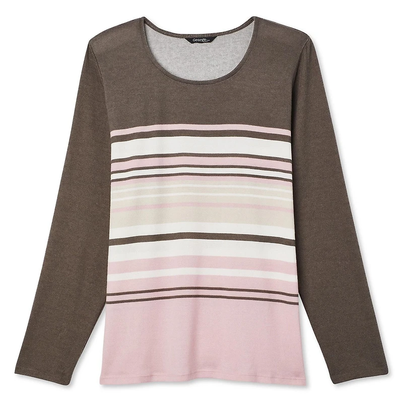 George Plus Women's Long Sleeve Stripe Top