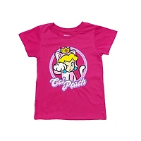 Super Mario Girls Kitty Princess Short Sleeve T-Shirt
