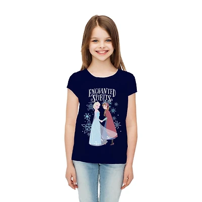 T-shirt à manches courtes Disney La Reine des neiges pour filles Esprits enchantés