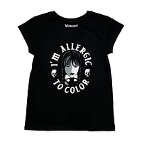 Mercredi T-shirt à manches courtes pour filles allergiques à la couleur