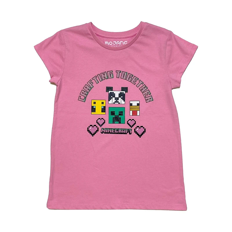 Minecraft Girls Craft Time Short Sleeve T-Shirt