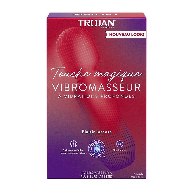 Trojan Vibrations Power Wand Deep Wave Massager, 1 Multi-Speed Massager