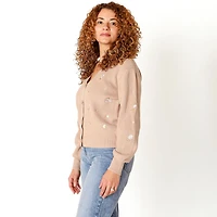 Devoted Knit Button-Up Cardigan with Floral Details