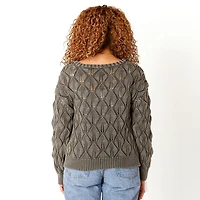Devoted Pointelle Sweater with ribbed hem and cuffs,