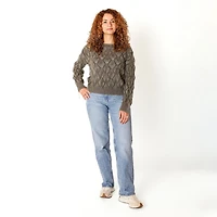 Devoted Pointelle Sweater with ribbed hem and cuffs,