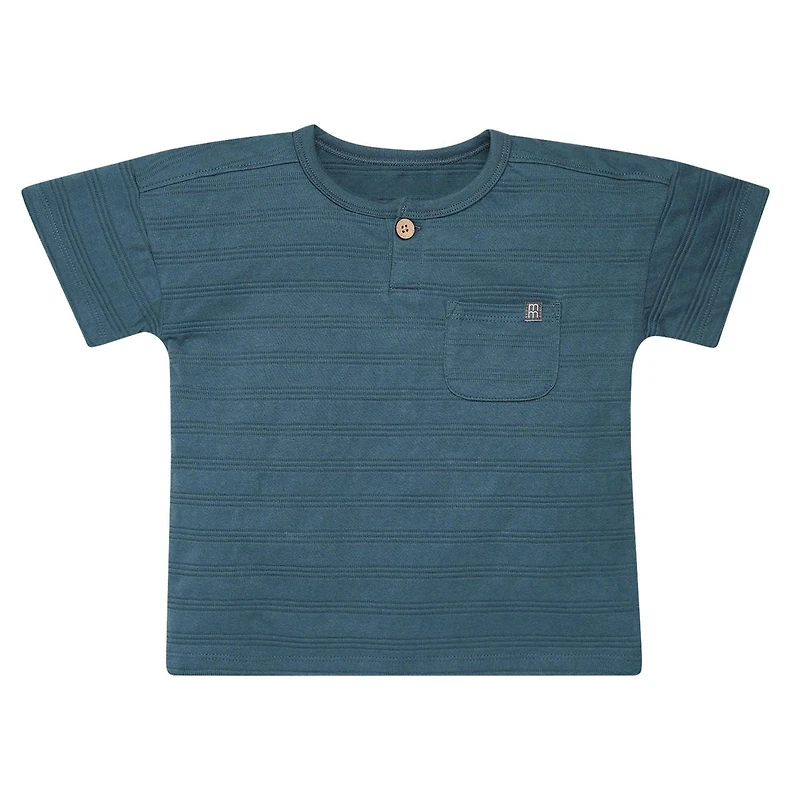 modern moments™ by Gerber®™ - Ensemble Chemise Texturée Oversize + Short 2 Pièces - Bleu