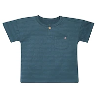 modern moments™ by Gerber®™ - Ensemble Chemise Texturée Oversize + Short 2 Pièces - Bleu