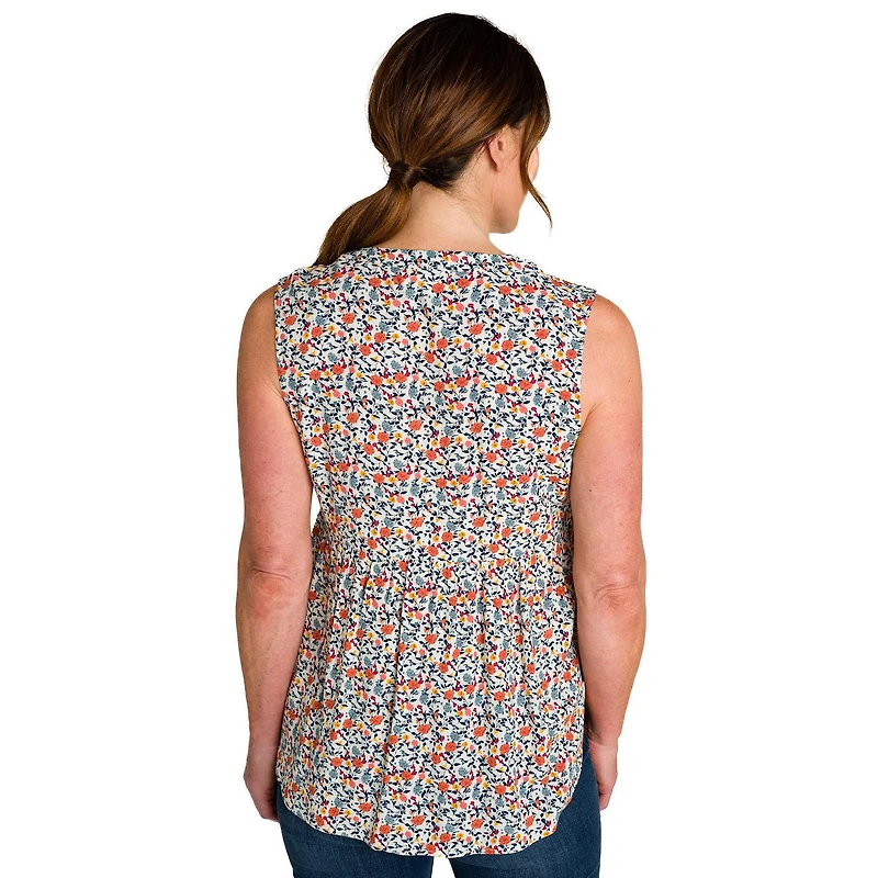 IVY Women's Sleeveless Blouse w/ Front Smocking