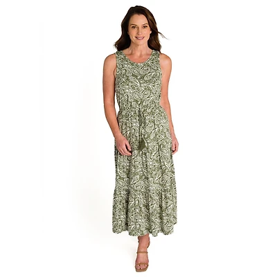 IVY Women's Sleeveless Tiered Maxi Dress