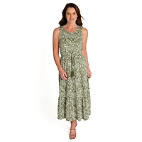 IVY Women's Sleeveless Tiered Maxi Dress