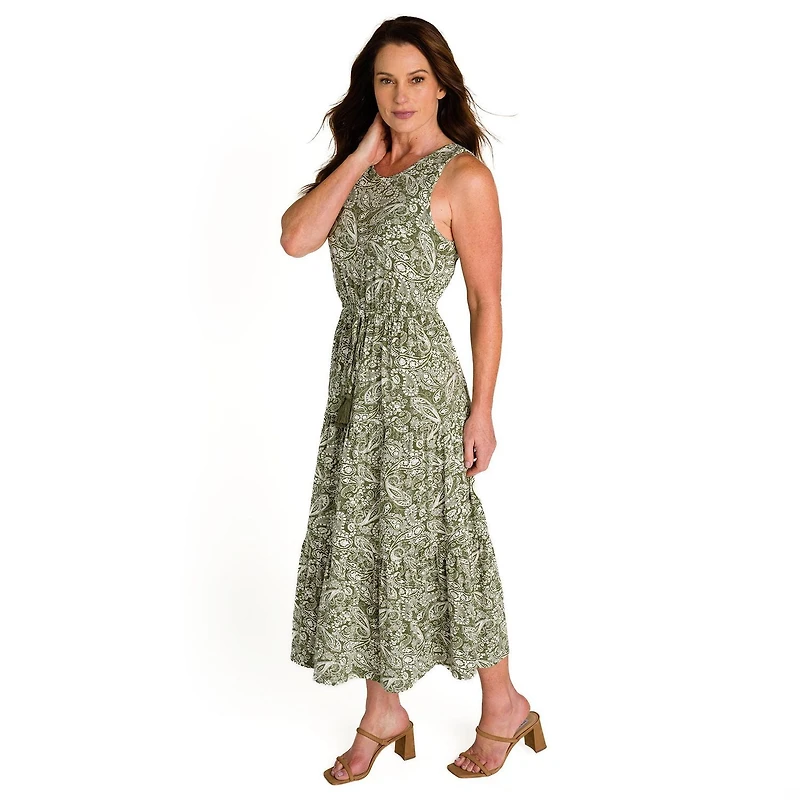 IVY Women's Sleeveless Tiered Maxi Dress