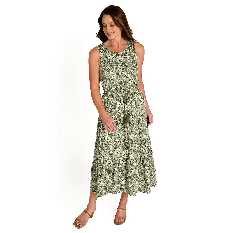 IVY Women's Sleeveless Tiered Maxi Dress