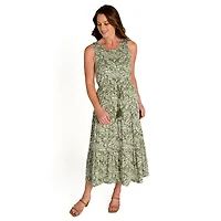 IVY Women's Sleeveless Tiered Maxi Dress