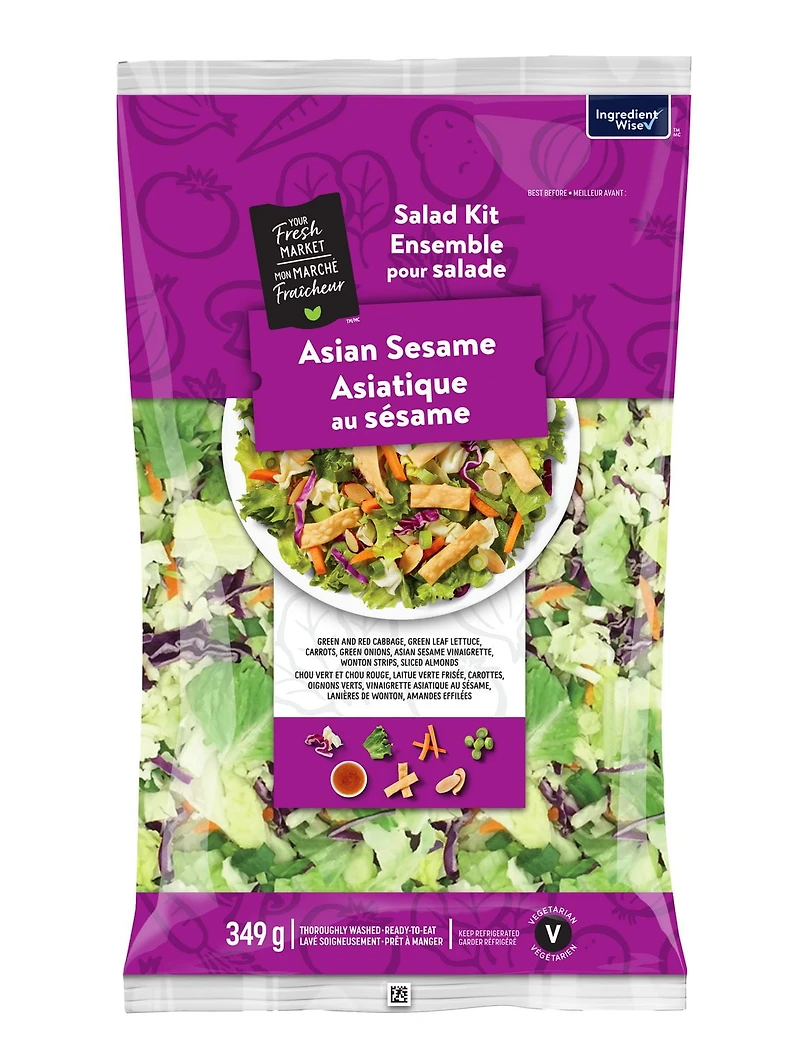 Ensemble pour salade asiatique au sésame Mon marché fraîcheur 349g