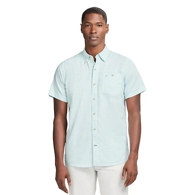 IZOD Dockside Chambray Short Sleeve Button Down Shirt