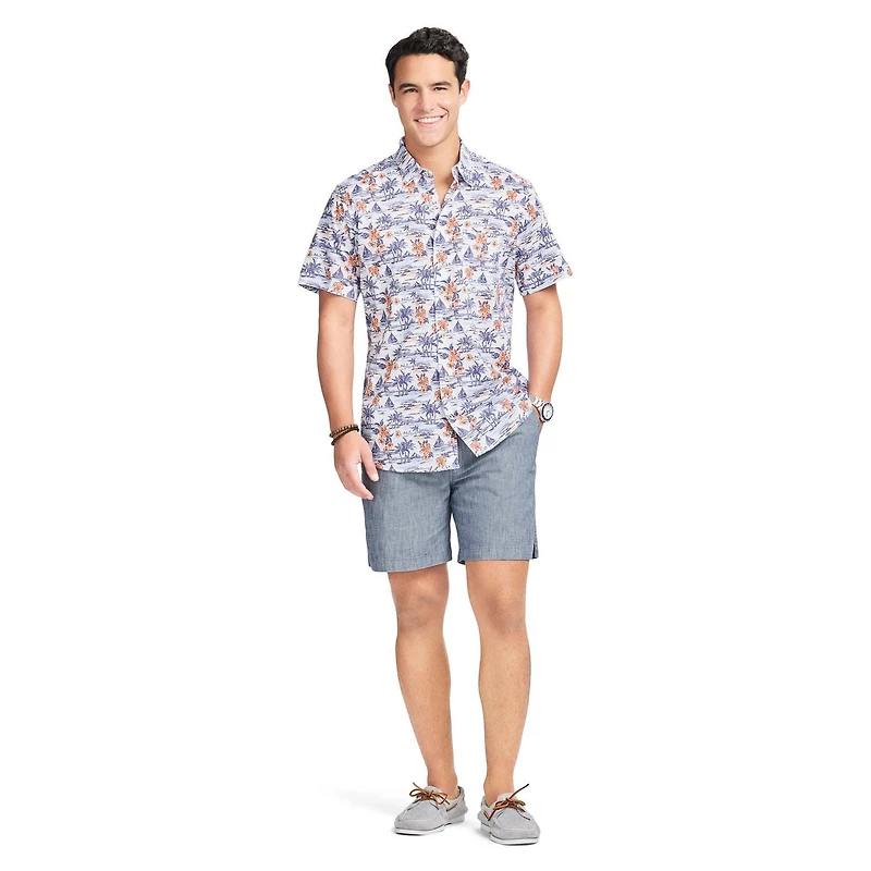 IZOD S/S DOCKSIDE PRINT WOVEN
