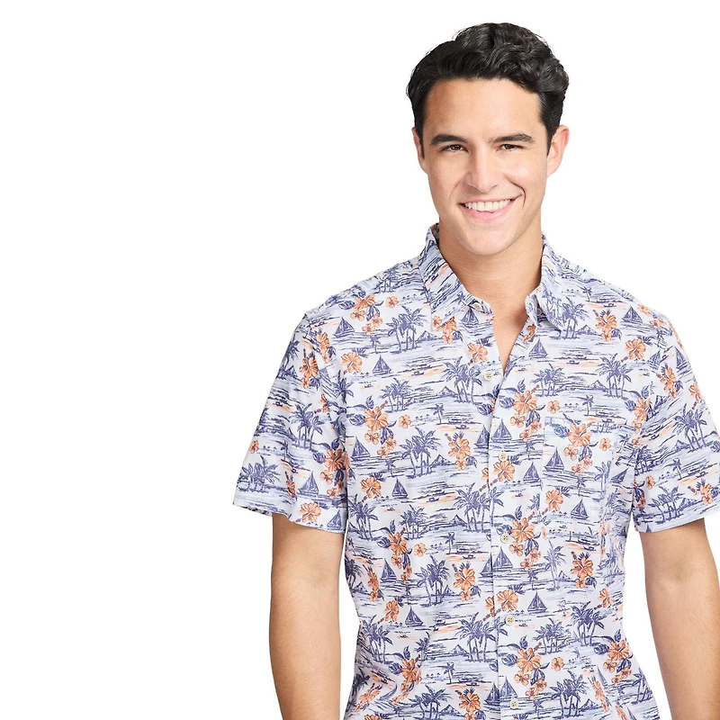 Dockside Chambray Short Sleeve Button Down Shirt