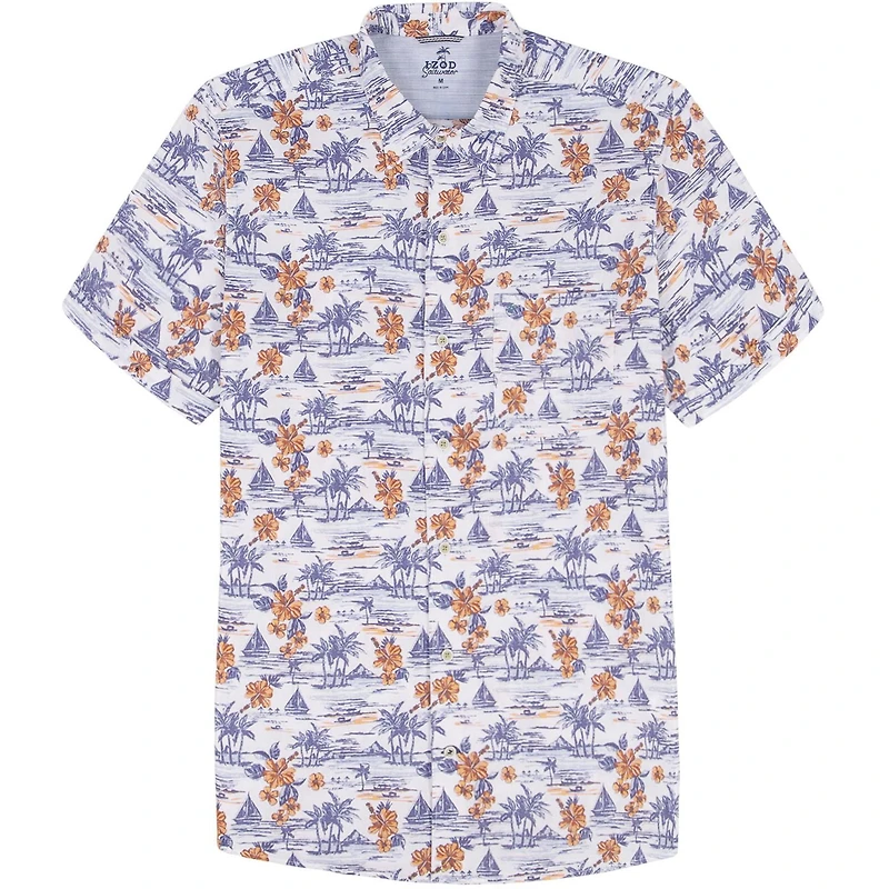 IZOD S/S DOCKSIDE PRINT WOVEN