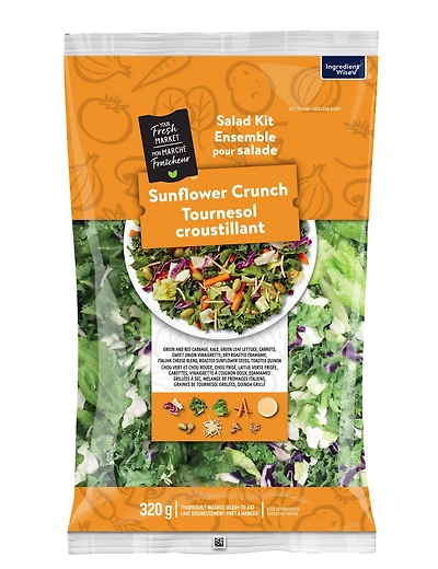 Ensemble pour salade aux graines de tournesol croustillantes Mon marché fraîcheur 320g