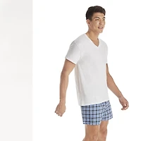 T-shirts Col V Sans Etiquette pour Hommes Hanes - ComfortSoft Blanc