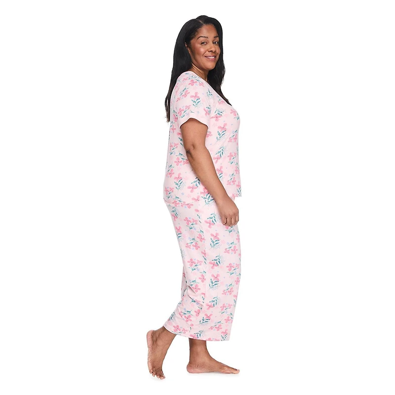 Iyla Women's Plus Two Piece Capri Pajama Set
