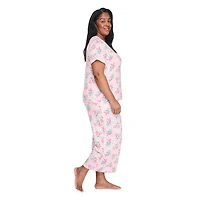 Iyla Women's Plus Two Piece Capri Pajama Set