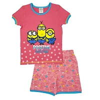 Minions/DME Girls 2 piece short and tee shirt pj set
