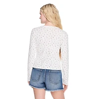 No Boundaries Women's Seamless Long-Sleeve V-Neck Top