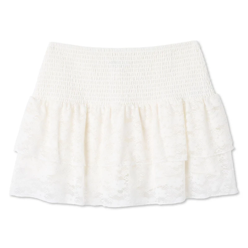 No Boundaries Women's Tiered Lace Skort