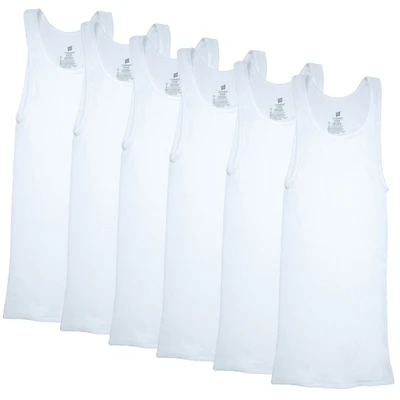Hanes Men's Tagless Tanks - Comfort Soft - White - 6-Pack, White - 6-Pack