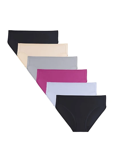 Culottes bikini en microfibre pour femmes, assortiment de 6