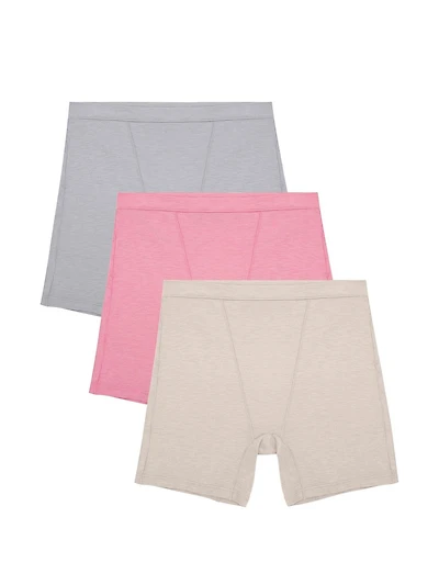 Women's Relaxing Comfort Boxer Brief Underwear, Assorted 3 Pack
