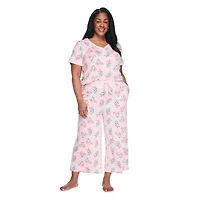 Iyla Women's Plus Two Piece Capri Pajama Set